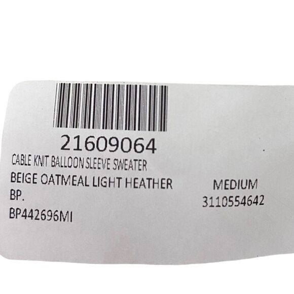 Nwt BP Cable Knit Balloon Sleeve Sweater - Picture 6 of 14